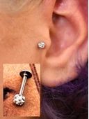 316L CERRAHİ ÇELİK ŞAMBALA HAMUR BEYAZ TAŞ DUDAK,TRAGUS,KIKIRDAK,KULAK PİERCİNG-00VP61 thumbnail 3