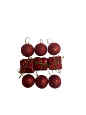 YILBAŞI AĞAÇ SÜSÜ KIRMIZI TOP VE HEDİYE PAKETİ 9LU 3 CM thumbnail 1