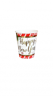 YILBAŞI BARDAK VARAK BASKILI HAPPY NEW YEAR 6LI 220/240 CC - 1