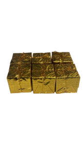 YILBAŞI AĞAÇ SÜSÜ GOLD HEDİYE PAKETİ 6LI 6 CM - 2