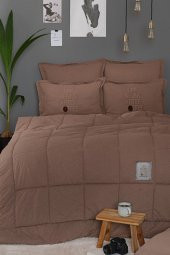 Motto Cotton Comfort Çift Kişilik Kahve - 2