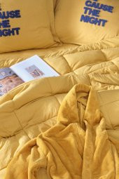 Motto Cotton Comfort Çift Kişilik Hardal - 3