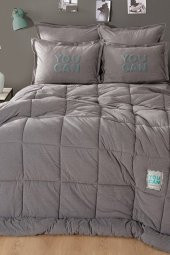 Karaca Home Motto Cotton Comfort Çift Kişilik Gri - 1