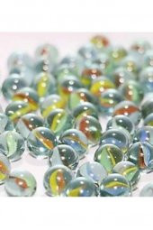 100 Adet Karışık Renk Cam Misket Bilye Oyuncak Cam Bilya Gülle - 1