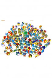100 Adet Karışık Renk Cam Misket Bilye Oyuncak Cam Bilya Gülle - 10