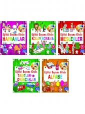 Parıltı Yayınları Eğitici Boyama Kitabı Serisi 5 Kitap(3.set) - 3+ Yaş – Okul Öncesi - 5 Kitap Set - Bilmece – Boyama - Set - 1