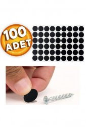100 Adet Siyah Ahşap Mobilya Dolapları Için Kendinden Yapışkanlı Vida Tapası Tıpası Kapatıcı - 1