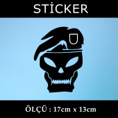iskelet kuru kafa asker -  2 ADET sticker araba cam bagaj uyumlu et,ket kask motosiklet dolap cam uyumlu yapışkan - 1