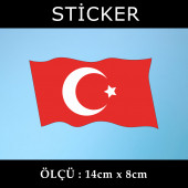 bayrak dalga efectli -  2 ADET sticker araba cam bagaj uyumlu et,ket kask motosiklet dolap cam uyumlu yapışkan - 1