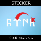 gök türk ay yıldız arka cam yazısı - 2 ADET  sticker araba cam bagaj uyumlu et,ket kask uyumlu yapışkan - 1
