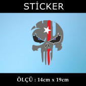 iskelet kuru kafa ayyıldız -  2 ADET sticker araba cam bagaj uyumlu et,ket kask motosiklet dolap cam uyumlu yapışkan - 1