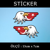 ayyıldız türkiye bayraklı - sticker araba cam bagaj uyumlu et,ket kask motosiklet dolap cam uyumlu yapışkan - 1