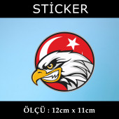 yırtıcı kuş hayvan - 2 ADET sticker araba cam bagaj uyumlu et,ket kask motosiklet dolap cam uyumlu yapışkan - 1