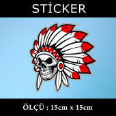 kızıl derili kuru kafa - 2 ADET sticker araba cam bagaj uyumlu et,ket kask motosiklet dolap cam uyumlu yapışkan - 1