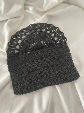 Portföy & Clutch Siyah Hasır Çanta - 3