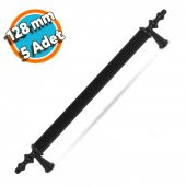 Mobilya Çekmece Mutfak Dolap Kapak Kulpu Kulbu 128 mm Siyah Sert Plastik Kulp (5 ADET) - 1