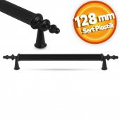 Mobilya Çekmece Mutfak Dolap Kapak Kulpu Kulbu 128 mm Siyah Sert Plastik Kulp (5 ADET) - 6