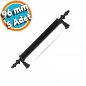 Çekmece Mutfak Dolap Kapak Kulpu Kulbu 96 mm Siyah Sert Plastik Kulp (5 Adet) - 1