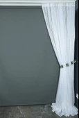 KARDELEN MODEL BEYAZ RENK TEK KANAT Hazır dikilmiş Pileli Fon Perde 300*260 cm thumbnail 6