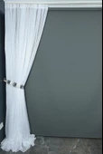 KARDELEN MODEL BEYAZ RENK TEK KANAT Hazır dikilmiş Pileli Fon Perde 300*260 cm thumbnail 5