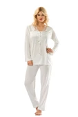 Sistina Bayan Ekru Penye Pijama Takımı - 1556 - 1