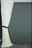 KARDELEN MODEL KREM RENK TEK KANAT Hazır dikilmiş Pileli Fon Perde 300*260 cm thumbnail 6