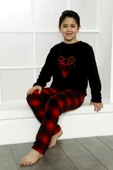 Kışlık Baba Oğul Polar Pijama Takımı -Geyikli Yılbaşı Aile Pijaması- Tek Adet - 5