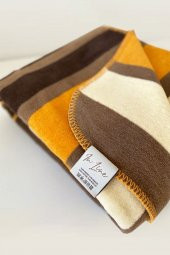 İyi Geceler İstanbul In Line Tek Kişilik Pamuk Battaniye -Kahverengi - 1