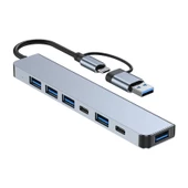 HEPU HP-B03 7in1 USB/Type-C HUB Çoklayıcı - 1