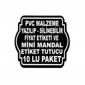 MT Yaz/Sil Siyah PVC Fiyat Etiketi ve Mini Mandal Etiket Tutucu 10 lu Set - 7