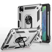Apple iPad Pro 11 2021 (3.Nesil) Kılıf Yüzüklü Standlı Armor Zırh Tablet Silikon thumbnail 8