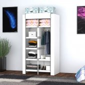 Raflı Askılı Çok Amaçlı Mini Bez Dolap - 8