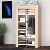 Raflı Askılı Çok Amaçlı Mini Bez Dolap - 4