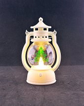 Yılbaşı Temalı Noel Led Mumlu Pilli Yılbaşı Kandili Beyaz - 1