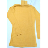 Sarı Balıkçı Yaka Fitilli Likralı Body Triko Kazak thumbnail 1