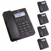Karel TM145 Ekranlı Masaüstü Kablolu Telefon 5li SİYAH - 1