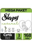 Sleepy Natural 3 Numara Midi 168'li Bebek Bezi - 1