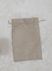26x17,5 cm Hasır Kese Çanta Torba Hediyelik Kese Keten - 4