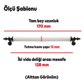 Ovacık Mobilya Çekmece Mutfak Dolap Dolabı Kulpu Kulbu (128 MM-12.8 CM) Beyaz Siyah Metal Kulpları thumbnail 3