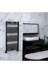 Toprak Havlupan 50 X 100 Cm 14 Borulu Düz Siyah Havlupan Radyatör 5 Yıl Garantili - 1