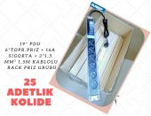 1U 19" 6Lı Sigortalı Priz Grubu - 1