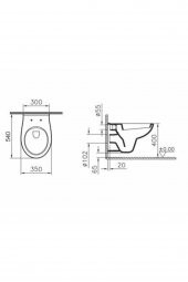 Vitra 5959L003-0850 Arkitekt Asma Klozet - 2