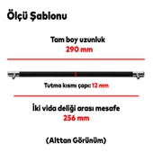 Hitit Mobilya Çekmece Mutfak Dolap Dolabı Kulpu Kulpları Kulbu 256 Mm Mat Siyah Krom Metal Kulp thumbnail 2