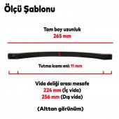 Çekmece Mutfak Dolap Kapak Kulpu Kulbu 224-256 mm Mat Siyah Metal Kulp - 3
