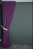 KARDELEN MODEL MOR RENK TEK KANAT Pileli Fon Perde 75*260 cm thumbnail 3