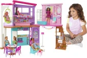 Barbie Tatil Evi (107 Cm), 30Dan Fazla Parçasıyla 2 Katlı, 6 Odalı, Salıncaklı, 3 Yaş Ve Üzeri Hcd5 - 2