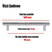 Gül Boylu Mobilya Mutfak Dolap Çekmece Dolabı Metal Kulpu Kulbu Kulpları Parlak Krom (96 MM-9.6 CM) - 2