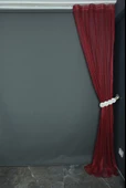 ORKİDE MODEL BORDO RENK TEK KANAT Pileli Fon Perde 75*260 cm thumbnail 5