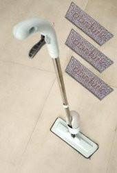 3 Adet Microfiber Paspaslı Spreyli Mop Temizlikte Yılın Ürünü Metal Sap BüyükSu Tanklı 100 TürkMalı - 1
