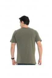 Erkek T-shirt Gravıs Haki S - 4